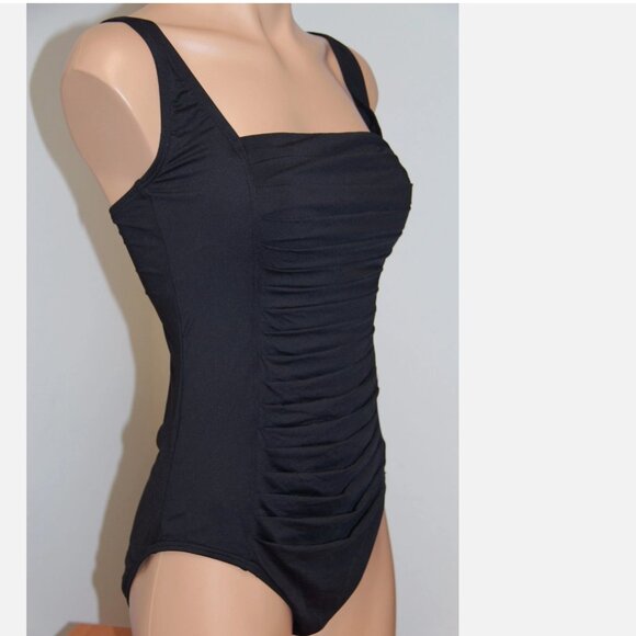 New Calvin Klein Swimsuit Bikini one 1 piece Size 14 Black - Picture 3 of 4